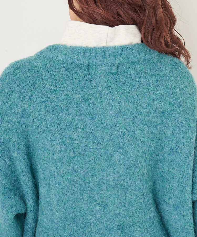 CUBE SUGAR(キューブシュガー) |【秋冬新作】1/4.6ループヤーン ニット クルーネック カーディガン