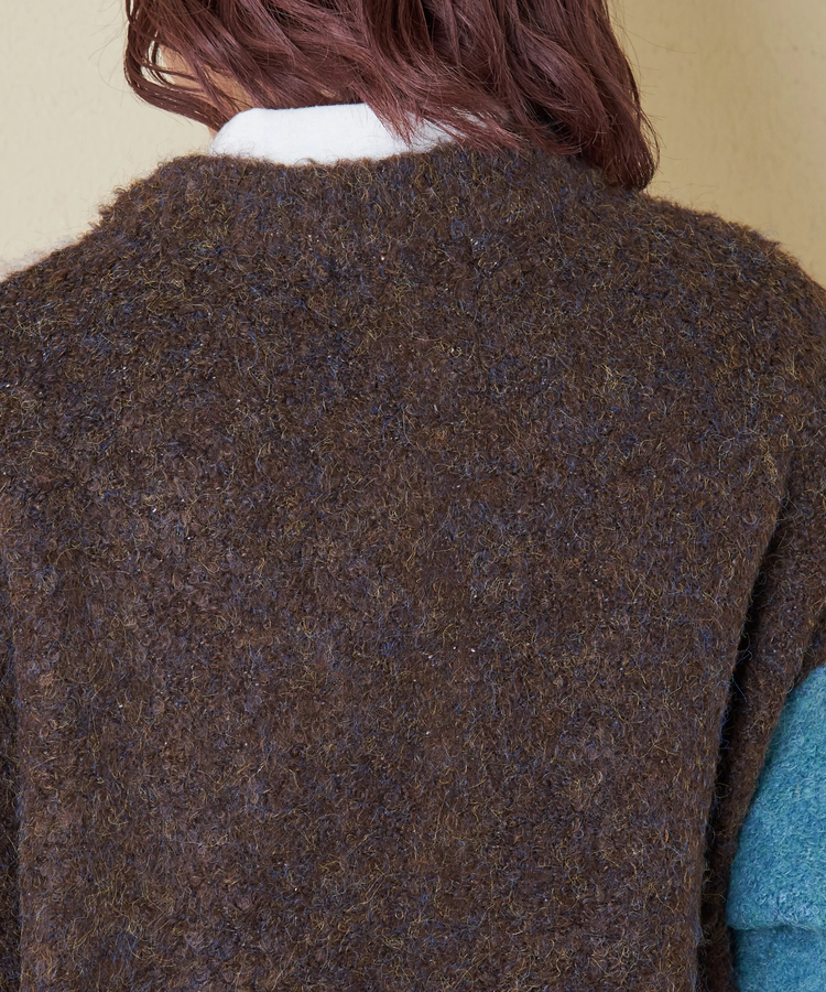 CUBE SUGAR(キューブシュガー) |【秋冬新作】1/4.6ループヤーン ニット クルーネック カーディガン