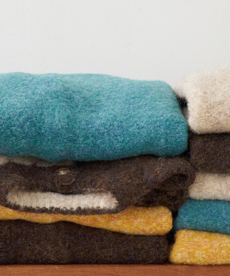 CUBE SUGAR(キューブシュガー) |【秋冬新作】1/4.6ループヤーン ニット クルーネック カーディガン