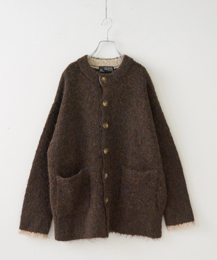 CUBE SUGAR(キューブシュガー) |【秋冬新作】1/4.6ループヤーン ニット クルーネック カーディガン