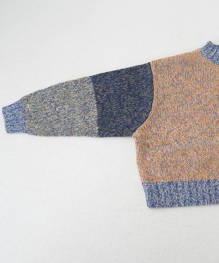 CUBE SUGAR(キューブシュガー) |【秋冬新作】バルキー Ac8本 ミックス ニット 配色 切替 プルオーバー