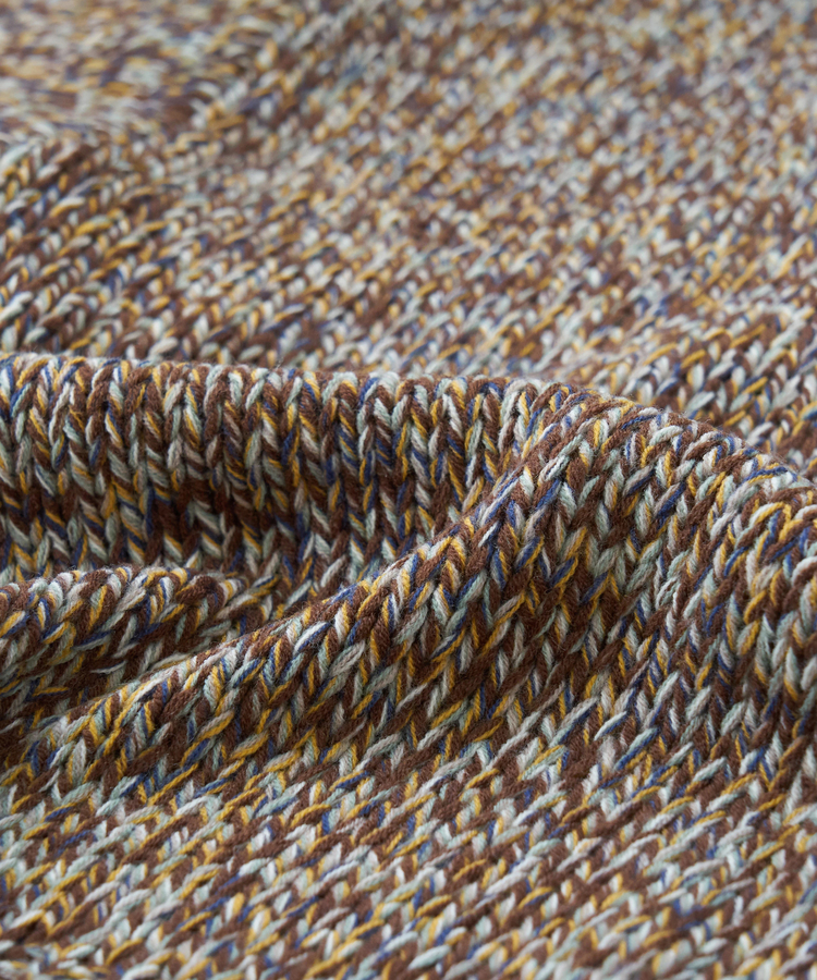 CUBE SUGAR(キューブシュガー) |【秋冬新作】バルキー Ac8本 ミックス ニット ライン入り タートルネック プルオーバー