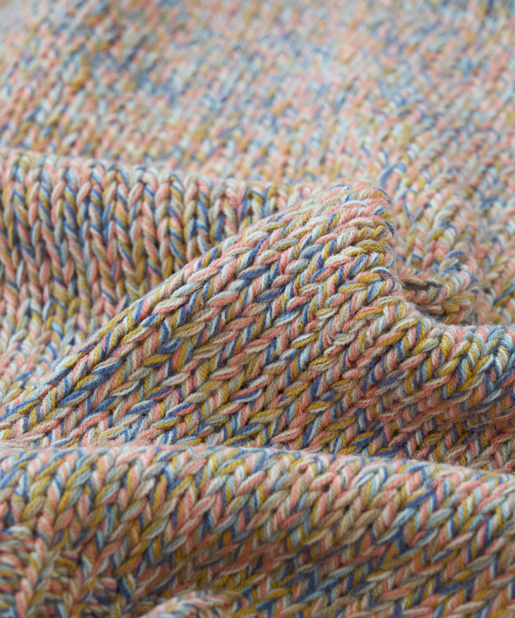 CUBE SUGAR(キューブシュガー) |【秋冬新作】バルキー Ac8本 ミックス ニット ライン入り タートルネック プルオーバー