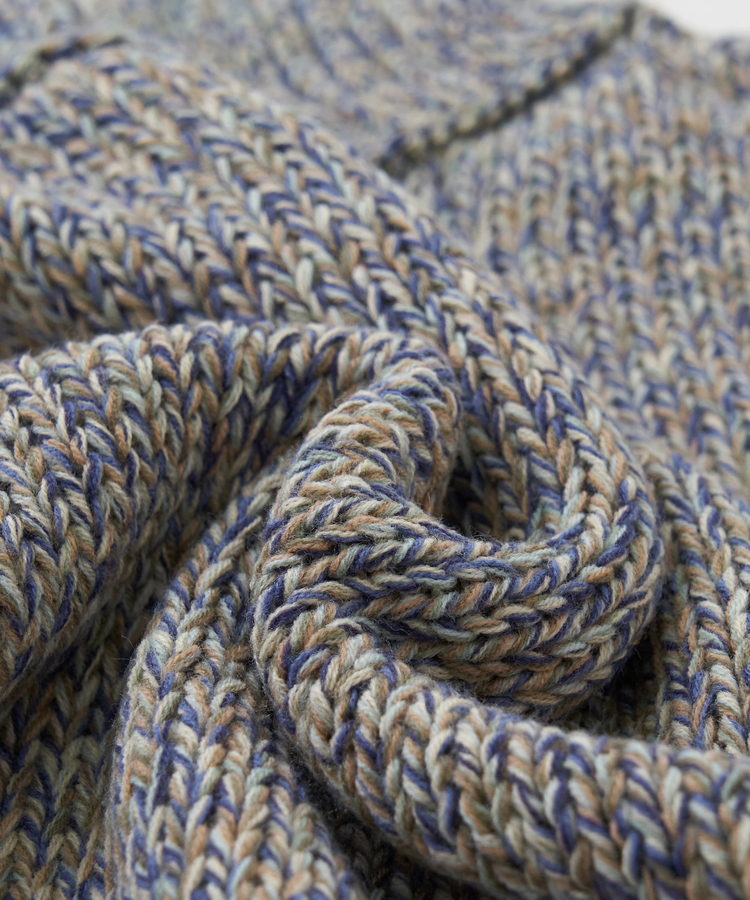 CUBE SUGAR(キューブシュガー) |【秋冬新作】バルキー Ac8本 ミックス ニット ライン入り タートルネック プルオーバー