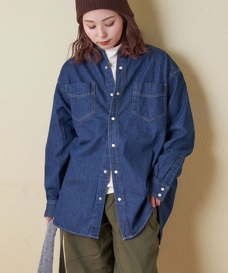 CUBE SUGAR(キューブシュガー) |【秋冬新作】8オンス デニム ビッグ レギュラー シャツ