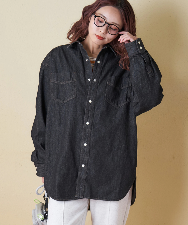 CUBE SUGAR(キューブシュガー) |【秋冬新作】8オンス デニム ビッグ レギュラー シャツ