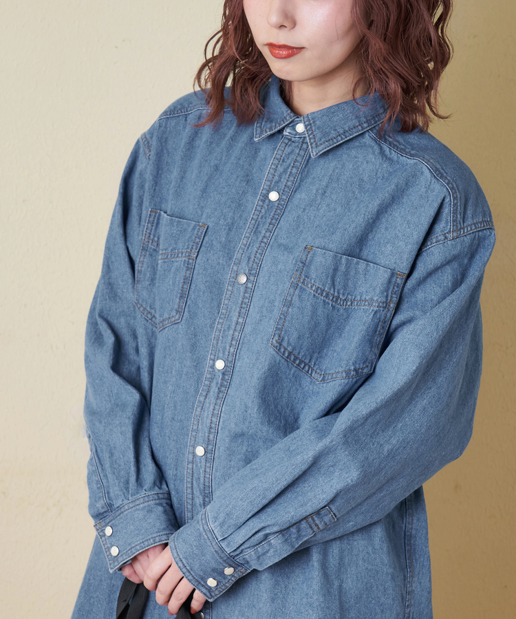 CUBE SUGAR(キューブシュガー) |【秋冬新作】8オンス デニム ビッグ レギュラー シャツ