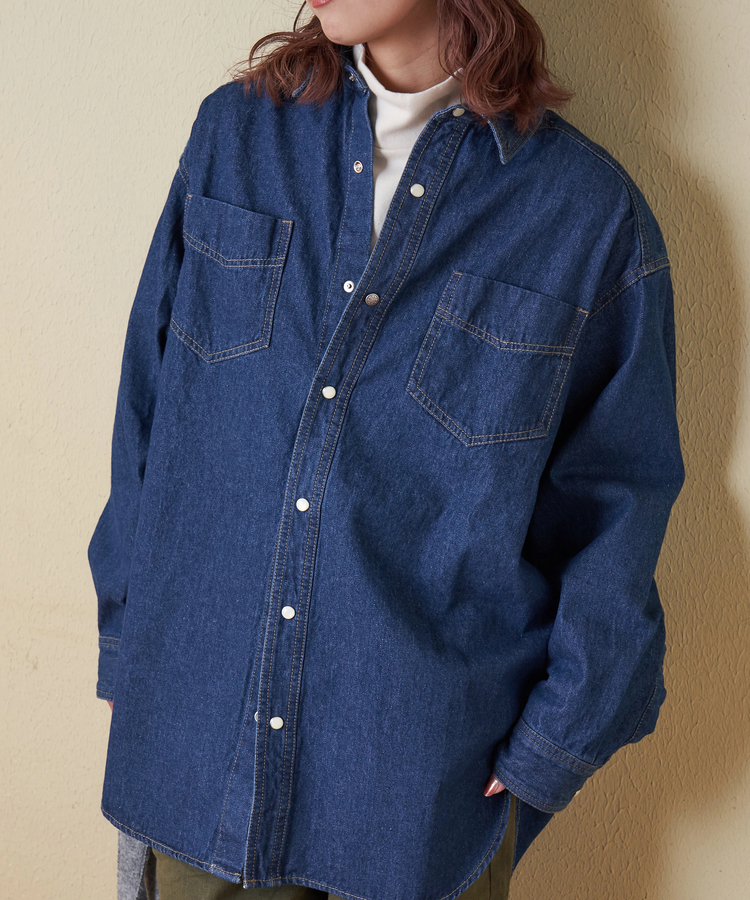 CUBE SUGAR(キューブシュガー) |【秋冬新作】8オンス デニム ビッグ レギュラー シャツ