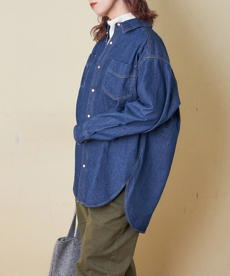 CUBE SUGAR(キューブシュガー) |【秋冬新作】8オンス デニム ビッグ レギュラー シャツ