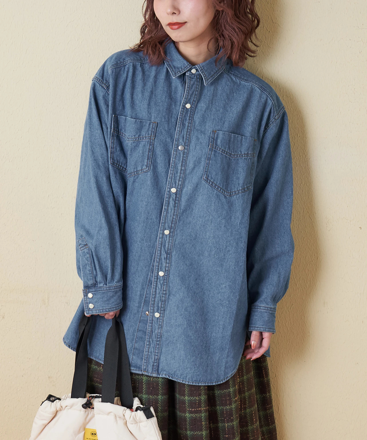 CUBE SUGAR(キューブシュガー) |【秋冬新作】8オンス デニム ビッグ レギュラー シャツ