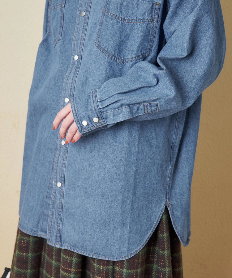 CUBE SUGAR(キューブシュガー) |【秋冬新作】8オンス デニム ビッグ レギュラー シャツ