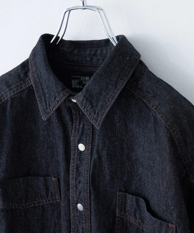 CUBE SUGAR(キューブシュガー) |【秋冬新作】8オンス デニム ビッグ レギュラー シャツ