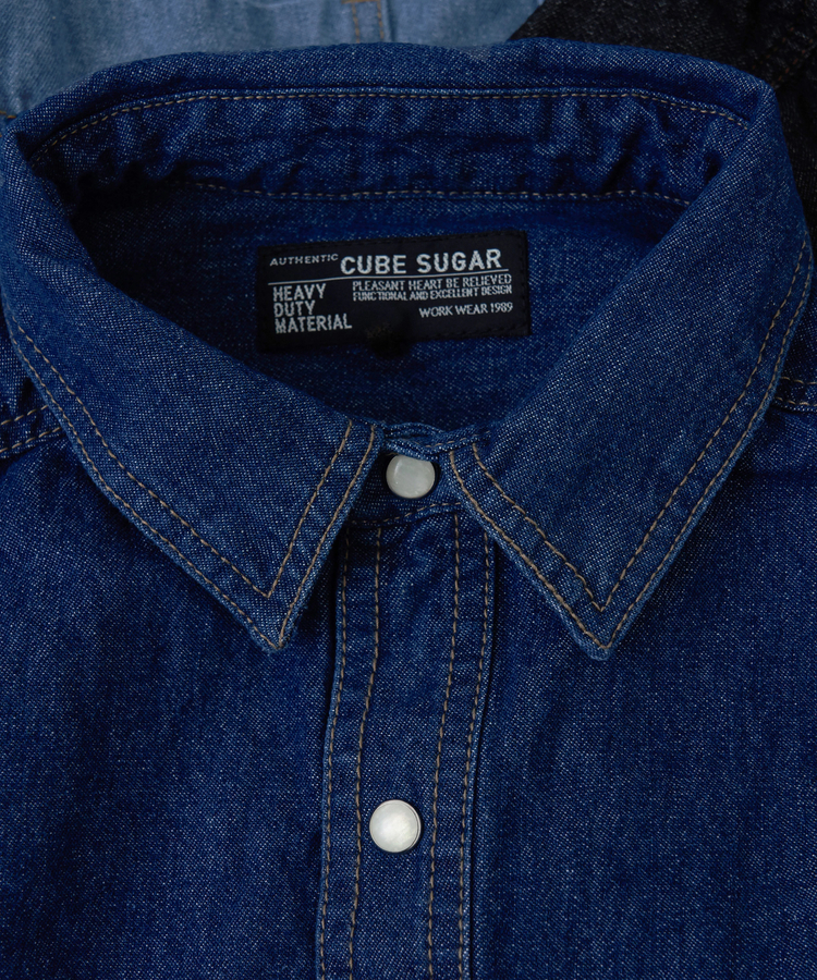 CUBE SUGAR(キューブシュガー) |【秋冬新作】8オンス デニム ビッグ レギュラー シャツ