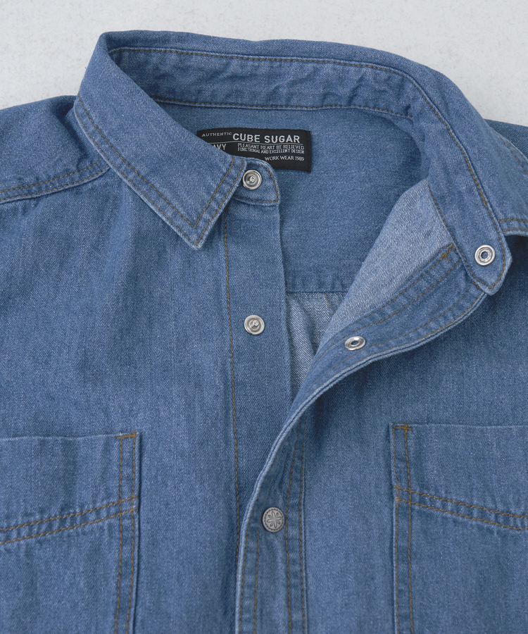 CUBE SUGAR(キューブシュガー) |【秋冬新作】8オンス デニム ビッグ レギュラー シャツ