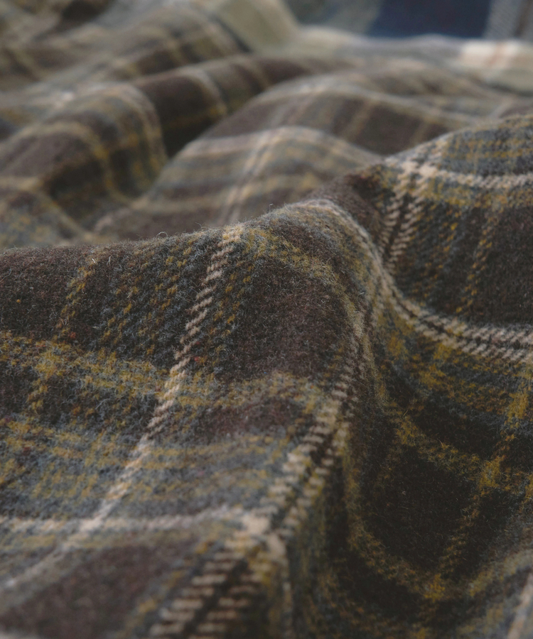 CUBE SUGAR(キューブシュガー) |【秋冬新作】ネル チェック 切替 ビッグシャツ