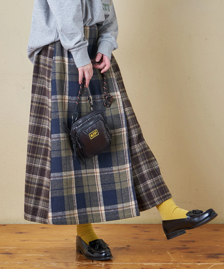 CUBE SUGAR(キューブシュガー) |【秋冬新作】ネルチェック ラップ風 スカート