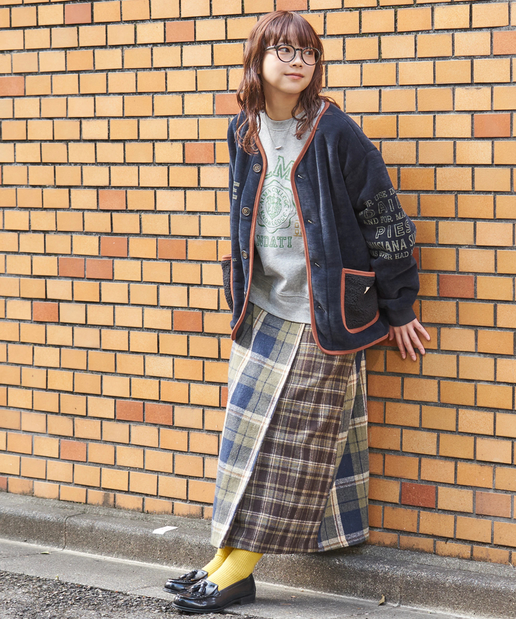 CUBE SUGAR(キューブシュガー) |【秋冬新作】ネルチェック ラップ風 スカート
