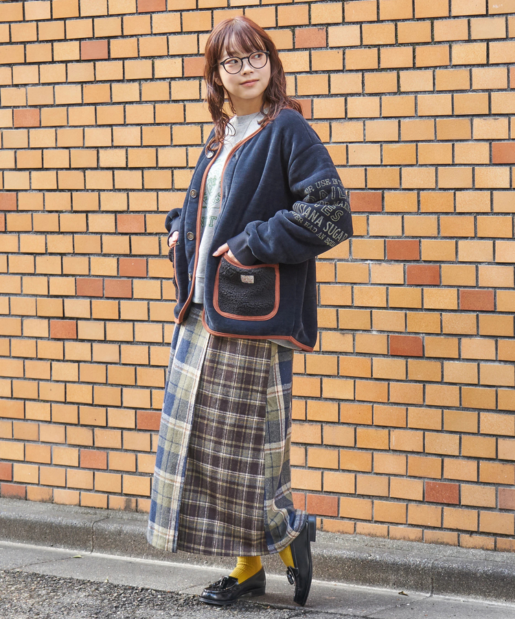 CUBE SUGAR(キューブシュガー) |【秋冬新作】ネルチェック ラップ風 スカート