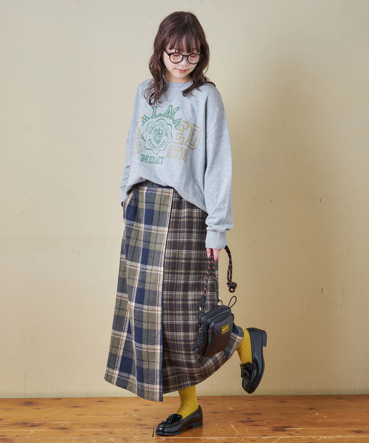 CUBE SUGAR(キューブシュガー) |【秋冬新作】ネルチェック ラップ風 スカート