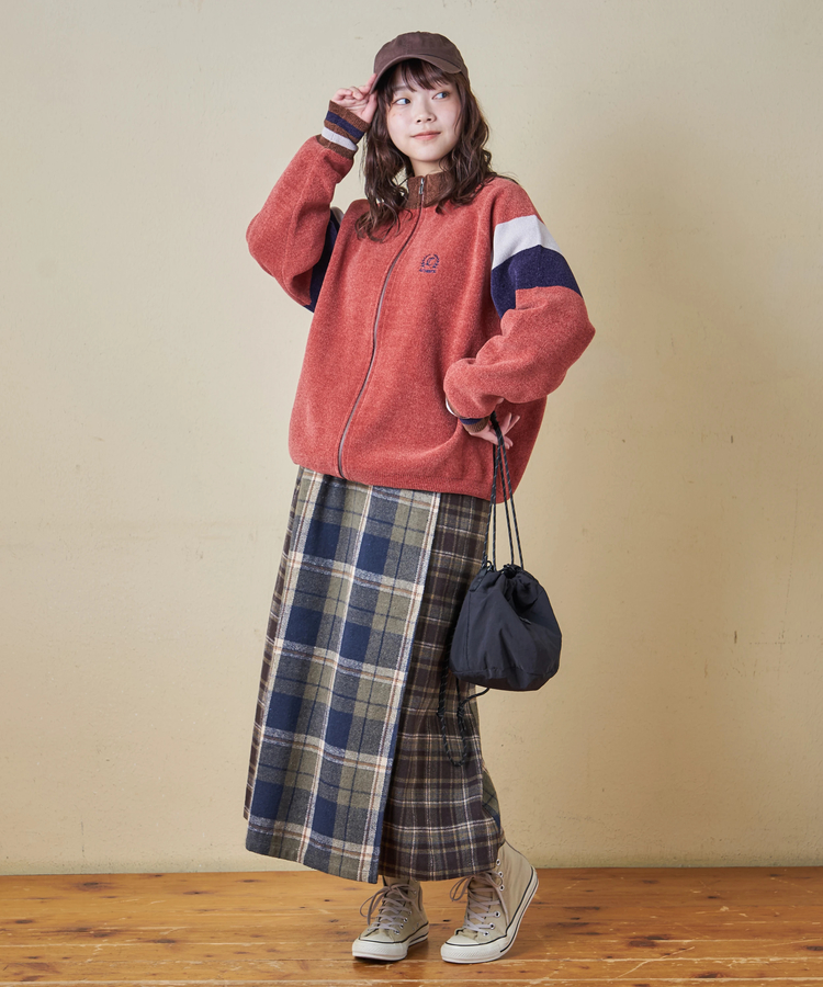 CUBE SUGAR(キューブシュガー) |【秋冬新作】ネルチェック ラップ風 スカート