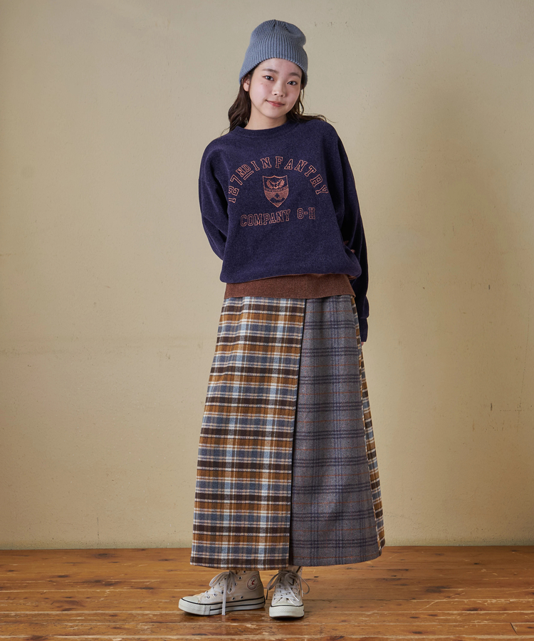 CUBE SUGAR(キューブシュガー) |【秋冬新作】ネルチェック ラップ風 スカート