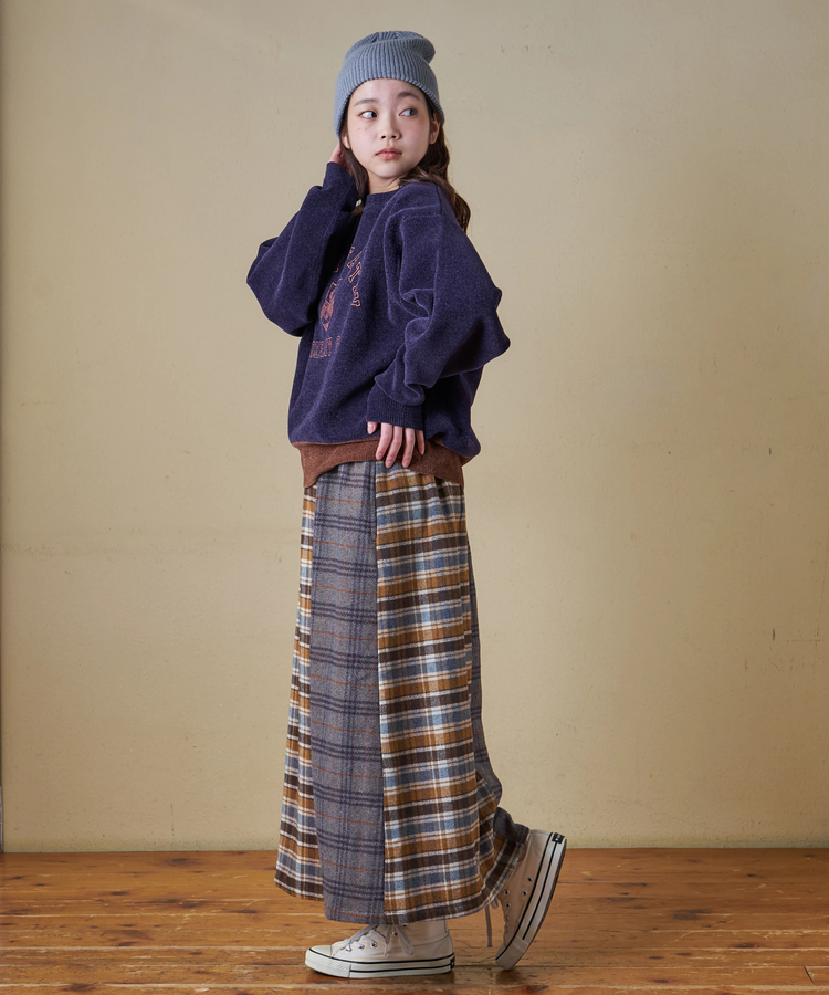 CUBE SUGAR(キューブシュガー) |【秋冬新作】ネルチェック ラップ風 スカート