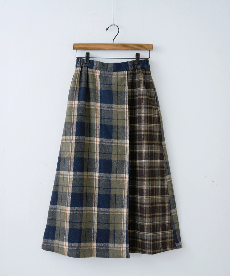 CUBE SUGAR(キューブシュガー) |【秋冬新作】ネルチェック ラップ風 スカート