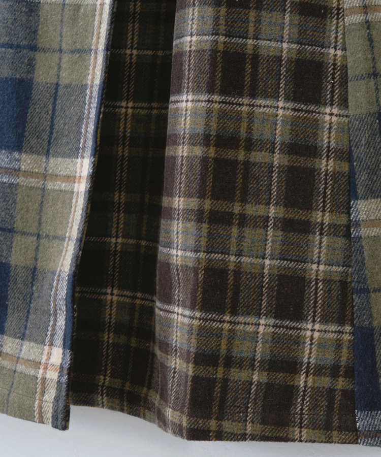 CUBE SUGAR(キューブシュガー) |【秋冬新作】ネルチェック ラップ風 スカート