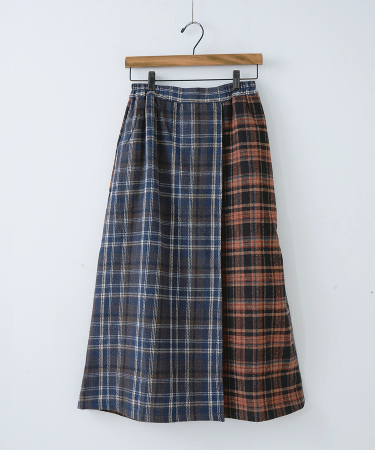 CUBE SUGAR(キューブシュガー) |【秋冬新作】ネルチェック ラップ風 スカート