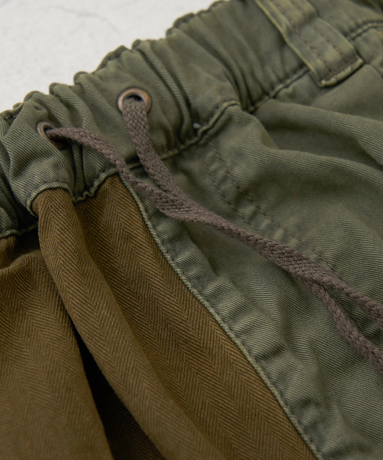 CUBE SUGAR(キューブシュガー) |【秋冬新作】ツイル × ミニヘリンボン 硫化染 リメイク風 ギャザー スカート