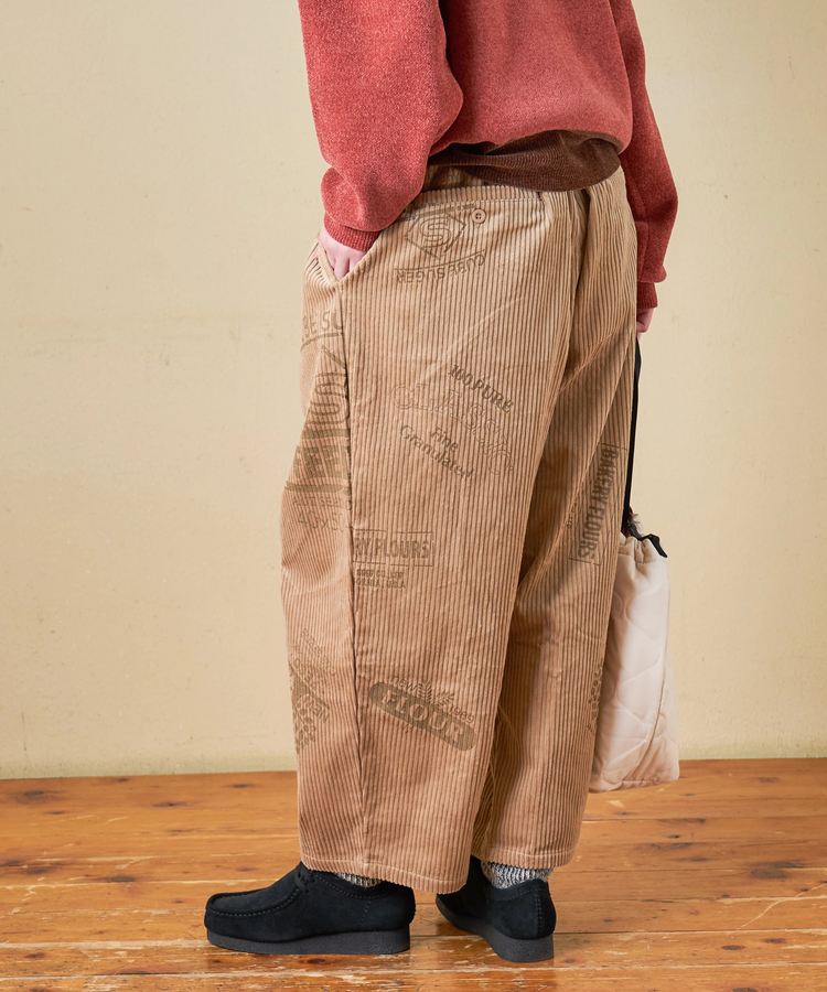 CUBE SUGAR(キューブシュガー) |【秋冬新作】6W コーデュロイ ロゴプリント イージーパンツ