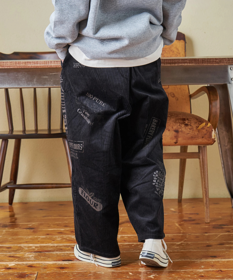 CUBE SUGAR(キューブシュガー) |【秋冬新作】6W コーデュロイ ロゴプリント イージーパンツ