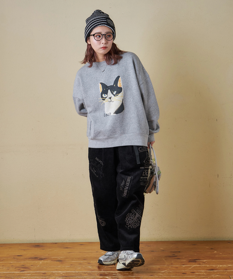 CUBE SUGAR(キューブシュガー) |【秋冬新作】6W コーデュロイ ロゴプリント イージーパンツ