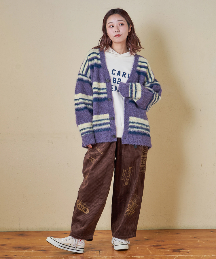 CUBE SUGAR(キューブシュガー) |【秋冬新作】6W コーデュロイ ロゴプリント イージーパンツ
