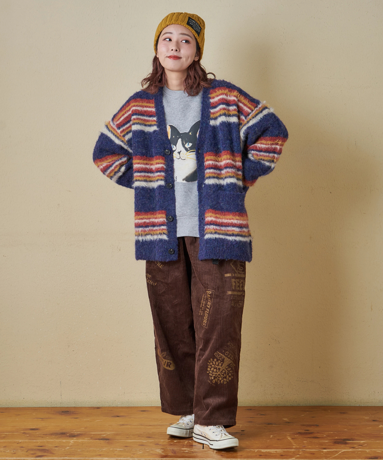 CUBE SUGAR(キューブシュガー) |【秋冬新作】6W コーデュロイ ロゴプリント イージーパンツ