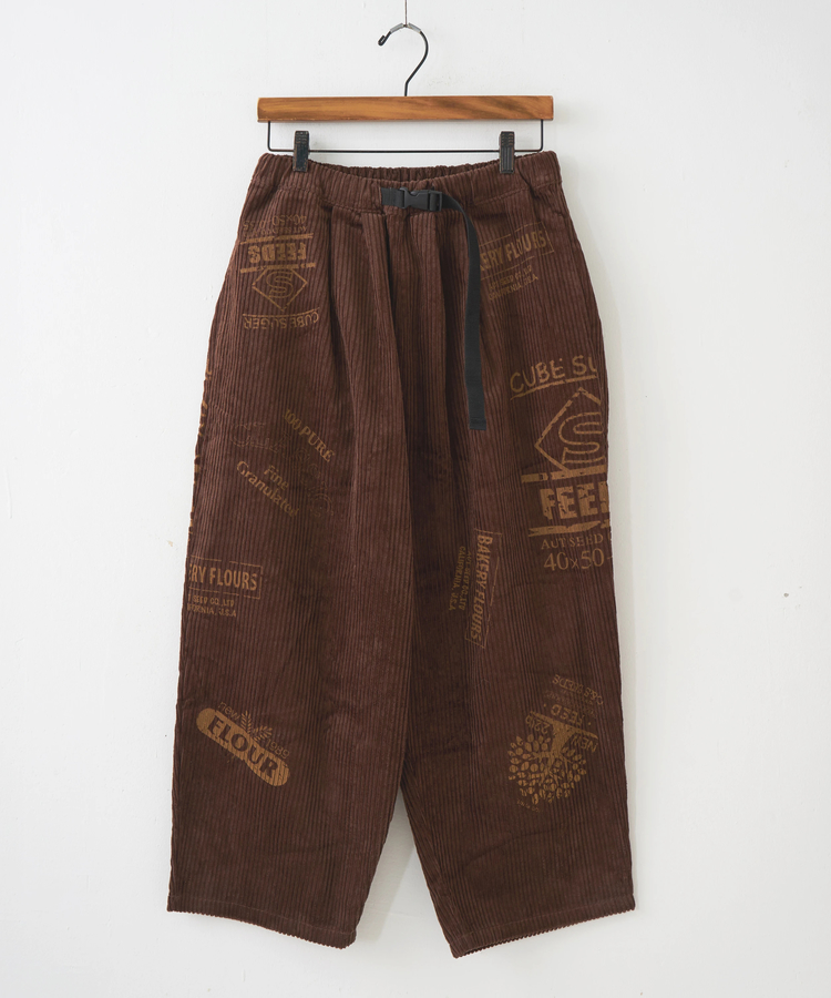CUBE SUGAR(キューブシュガー) |【秋冬新作】6W コーデュロイ ロゴプリント イージーパンツ