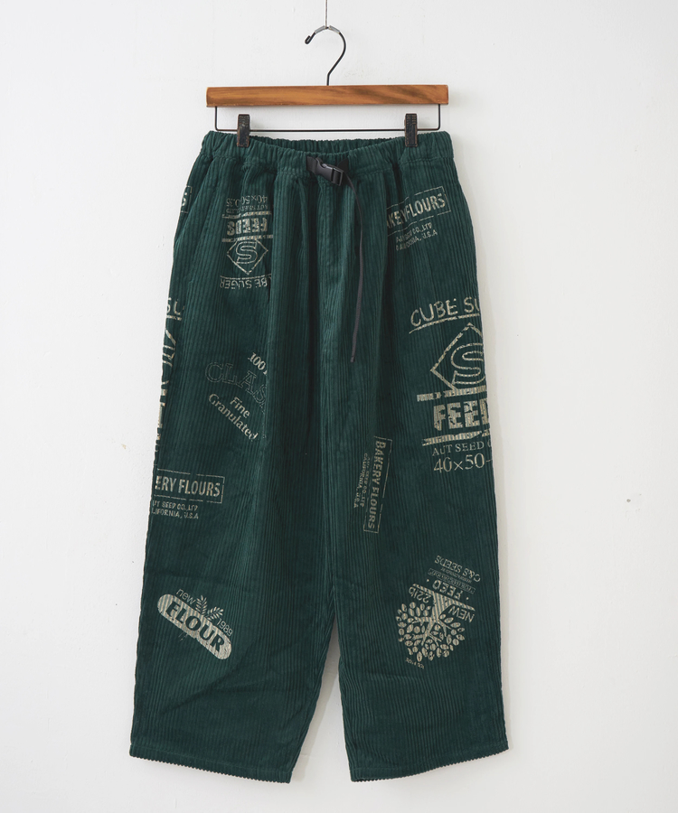 CUBE SUGAR(キューブシュガー) |【秋冬新作】6W コーデュロイ ロゴプリント イージーパンツ