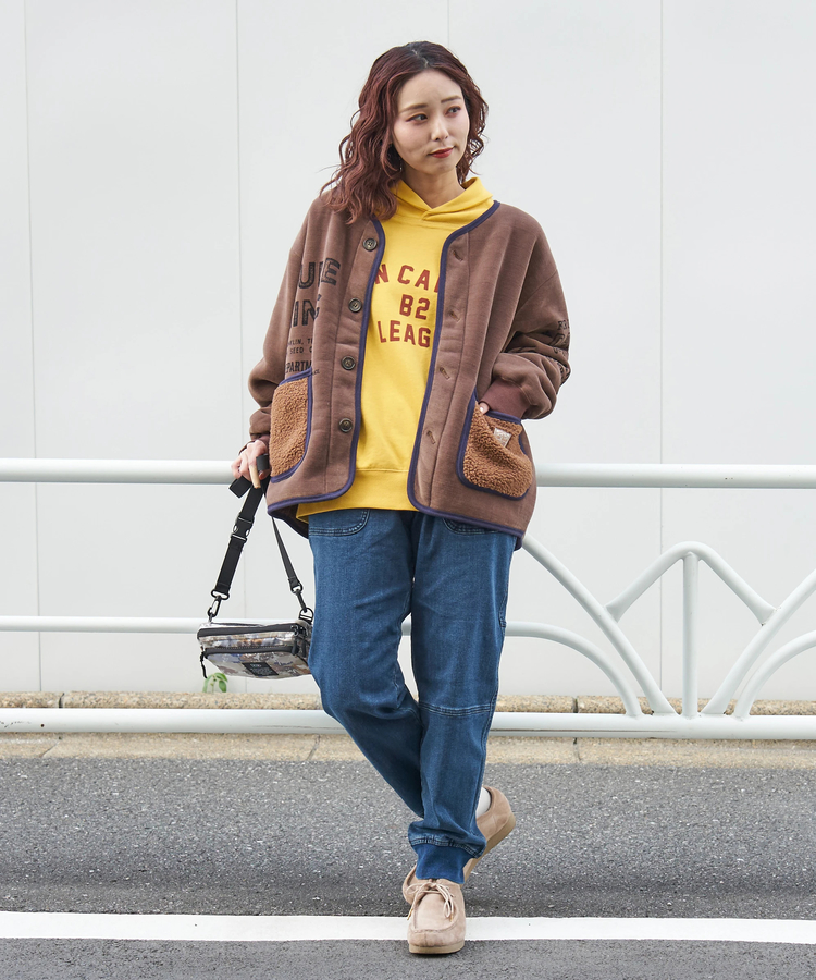 CUBE SUGAR(キューブシュガー) |【秋冬新作】ストレッチ デニム 裏起毛 切替 ジョガーパンツ