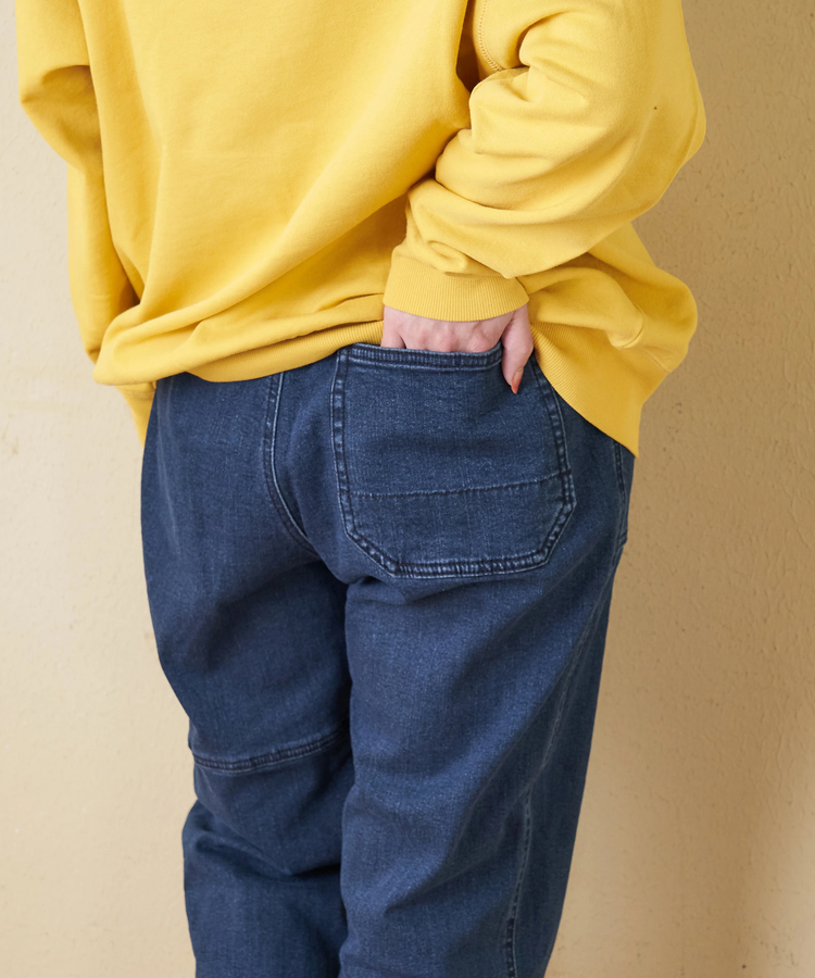 CUBE SUGAR(キューブシュガー) |【秋冬新作】ストレッチ デニム 裏起毛 切替 ジョガーパンツ