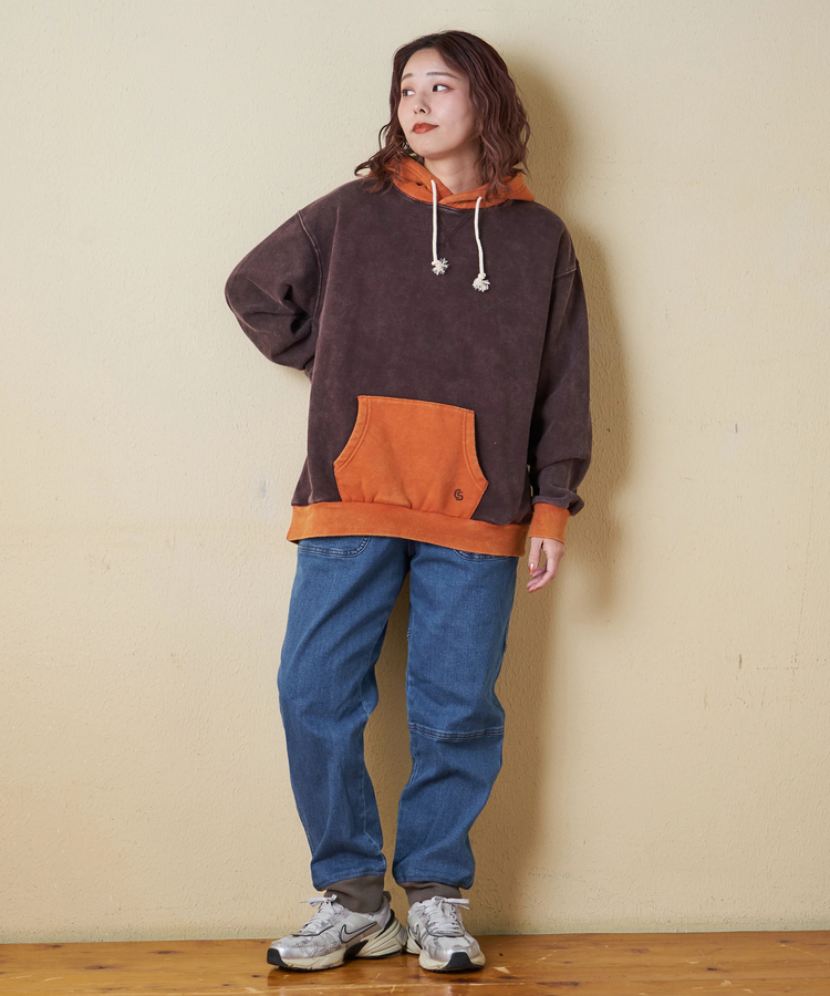 CUBE SUGAR(キューブシュガー) |【秋冬新作】ストレッチ デニム 裏起毛 切替 ジョガーパンツ