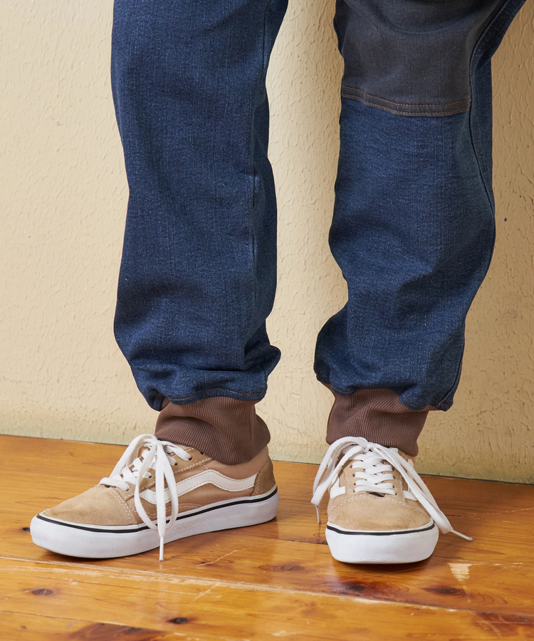 CUBE SUGAR(キューブシュガー) |【秋冬新作】ストレッチ デニム 裏起毛 切替 ジョガーパンツ