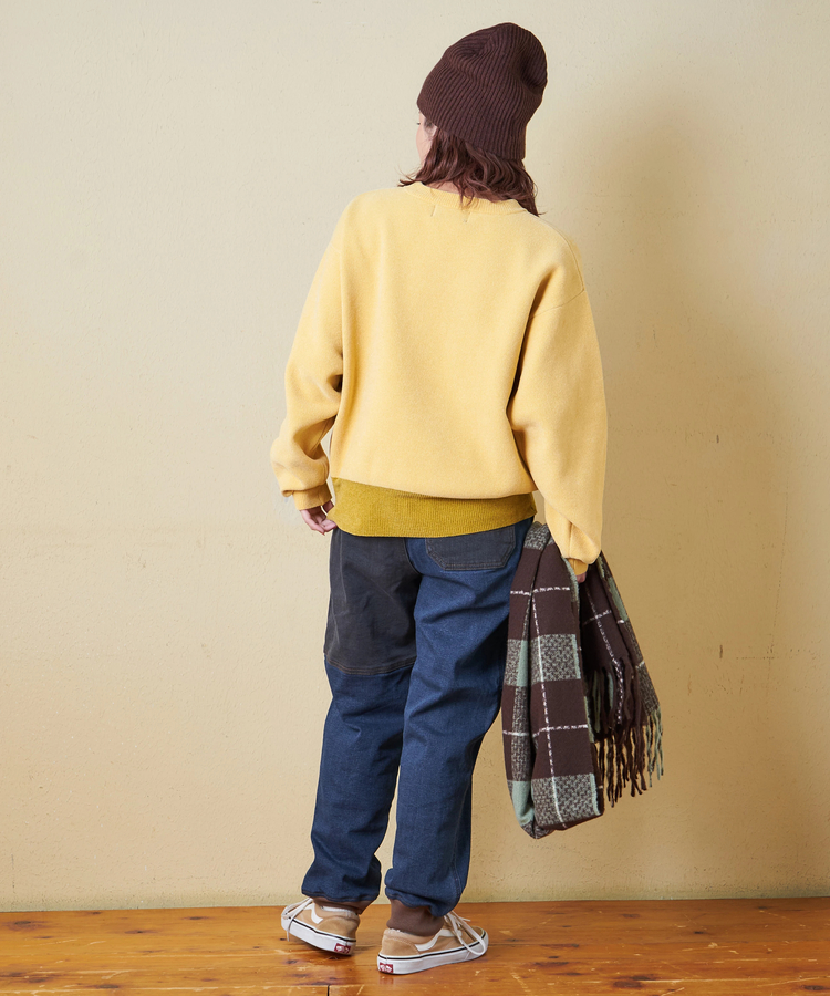 CUBE SUGAR(キューブシュガー) |【秋冬新作】ストレッチ デニム 裏起毛 切替 ジョガーパンツ