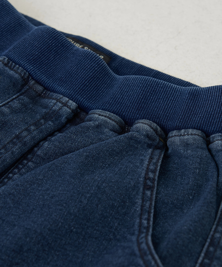 CUBE SUGAR(キューブシュガー) |【秋冬新作】ストレッチ デニム 裏起毛 切替 ジョガーパンツ