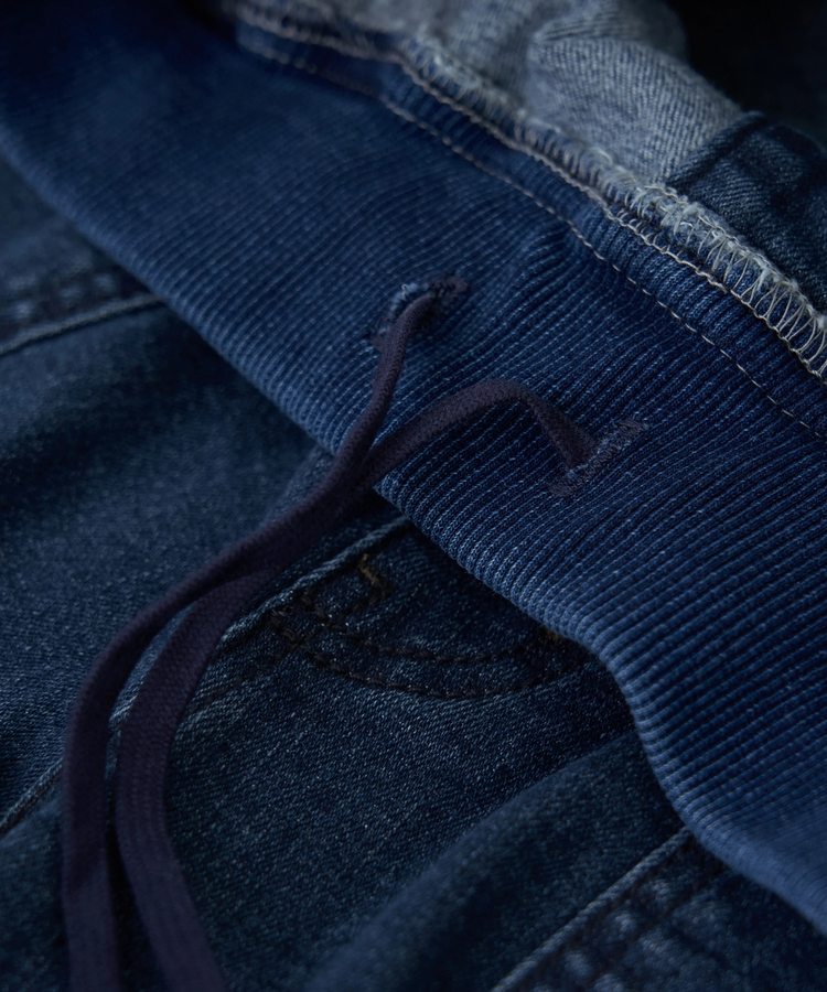 CUBE SUGAR(キューブシュガー) |【秋冬新作】ストレッチ デニム 裏起毛 切替 ジョガーパンツ