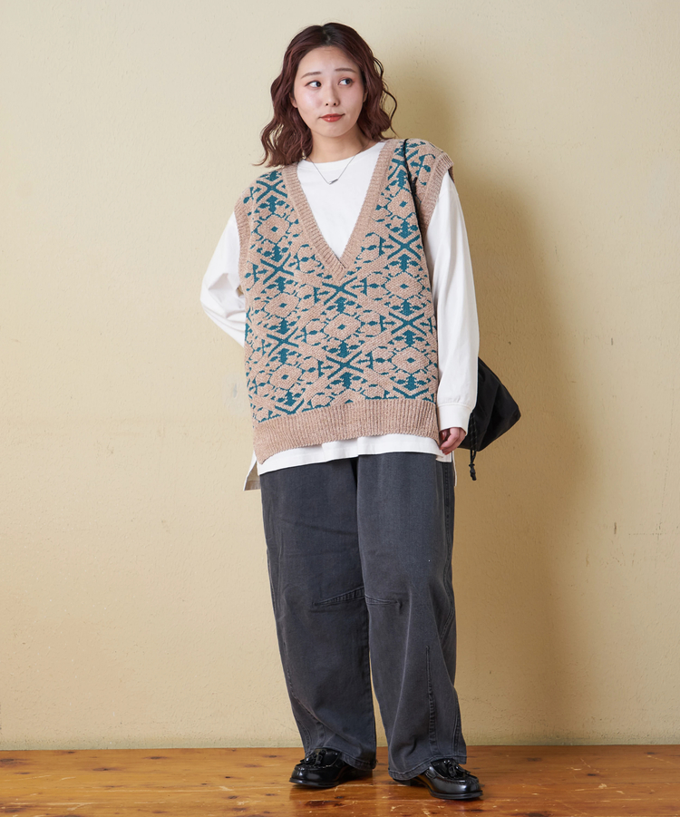 CUBE SUGAR(キューブシュガー) |【秋冬新作】ストレッチ デニム 裏起毛 ダーツ コクーンパンツ