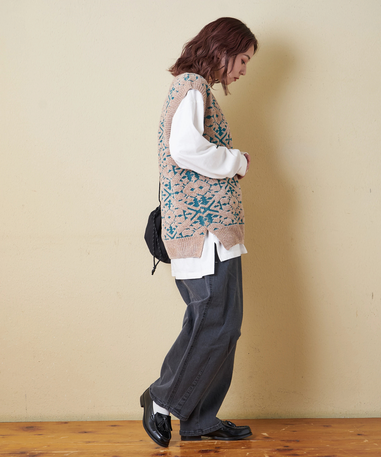 CUBE SUGAR(キューブシュガー) |【秋冬新作】ストレッチ デニム 裏起毛 ダーツ コクーンパンツ