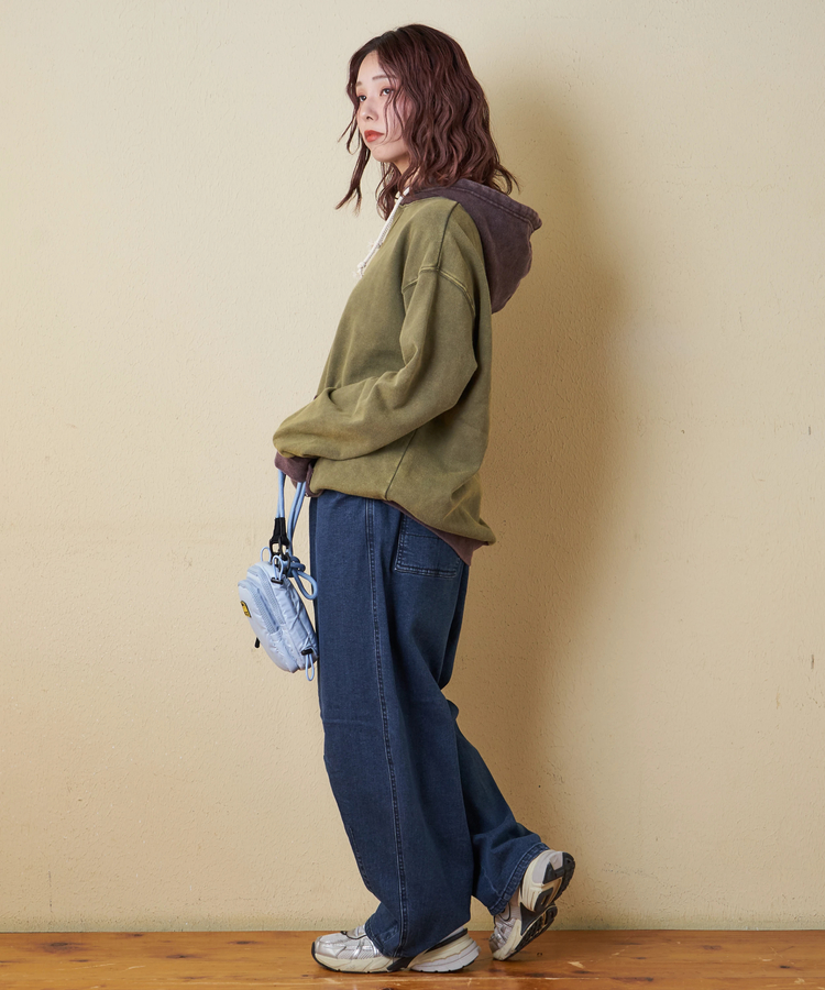 CUBE SUGAR(キューブシュガー) |【秋冬新作】ストレッチ デニム 裏起毛 ダーツ コクーンパンツ