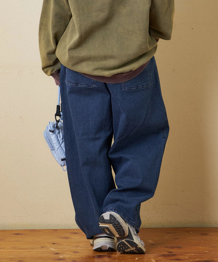 CUBE SUGAR(キューブシュガー) |【秋冬新作】ストレッチ デニム 裏起毛 ダーツ コクーンパンツ