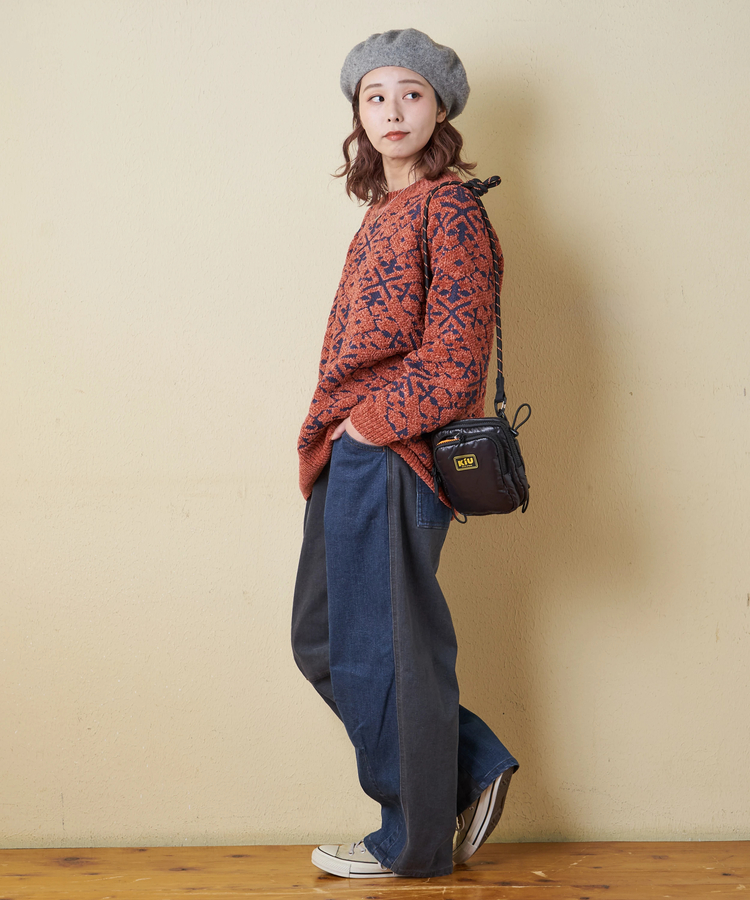 CUBE SUGAR(キューブシュガー) |【秋冬新作】ストレッチ デニム 裏起毛 ダーツ コクーンパンツ