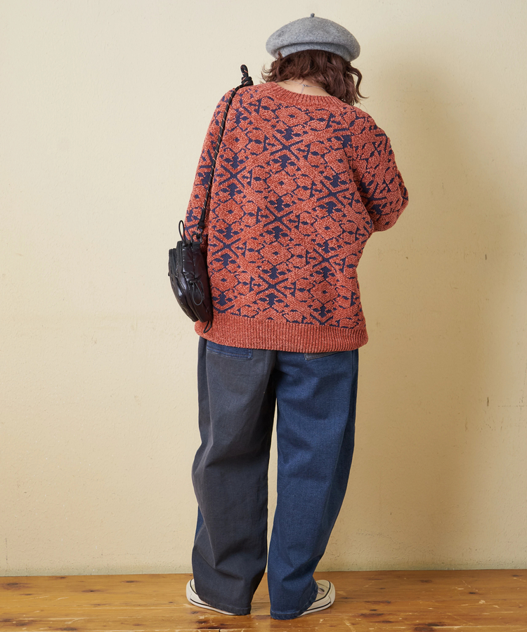 CUBE SUGAR(キューブシュガー) |【秋冬新作】ストレッチ デニム 裏起毛 ダーツ コクーンパンツ